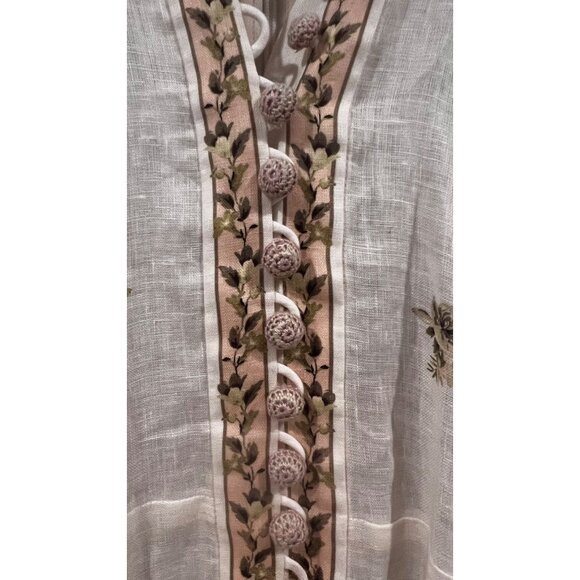 NWOT Zimmermann Golden Floral-print Linen Maxi Dress size 0P/ US 0-2 - Picture 6 of 12